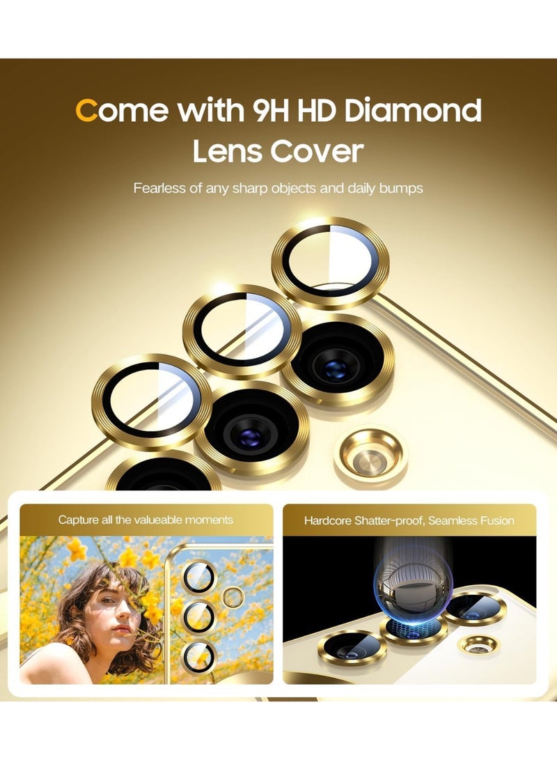 جراب مغناطيسي لهاتف سامسونج جالاكسي A15 4G/5G، متوافق مع MagSafe، مزود بواقي عدسة كاميرا مدمج، غطاء فاخر مطلي بمادة TPU ناعمة وشفافة مقاومة للصدمات - ذهبي. - Image 2